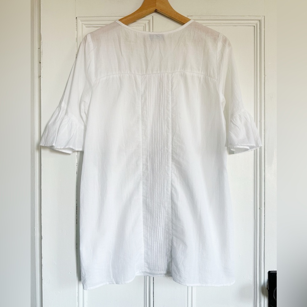 April Cornell Pintuck Bell Sleeve Tunic in Ivory. Size S - Picture 3 of 6